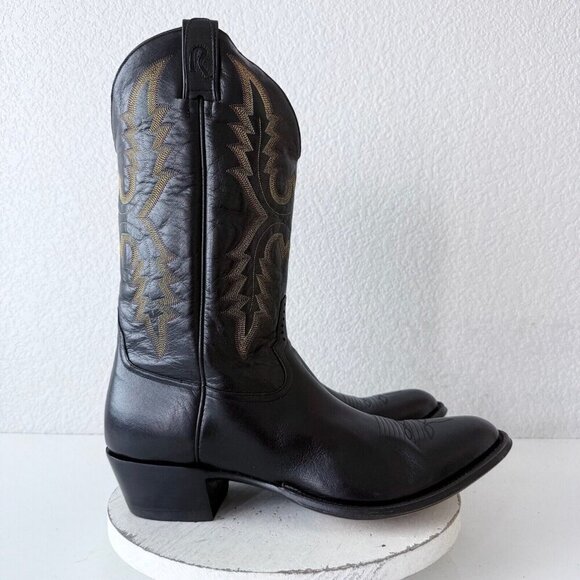 NEW Rod Patrick Mens Cowboy Boots Size 16.5 D Black Buffalo Western Round Toe - Picture 3 of 13